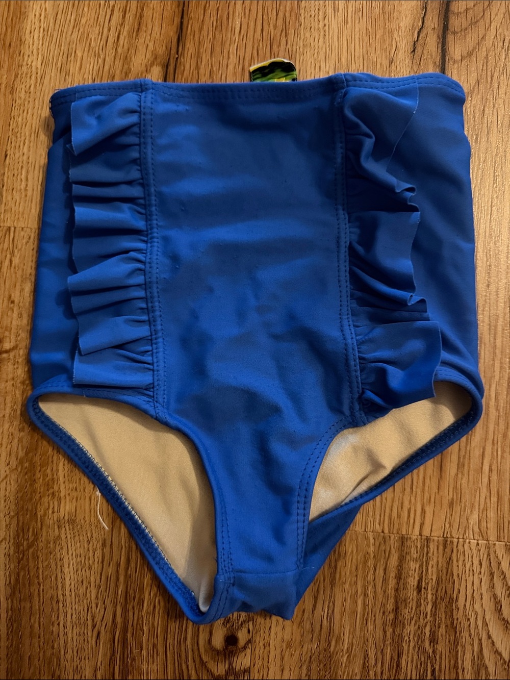 Kortni Jeane girls Royal Blue High-Waist Ruffle Bikini Bottom